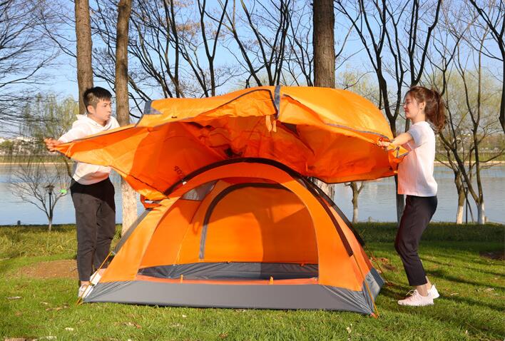 Cheap Goat Tents Flytop 2 layer 2 3 Person Outdoor Camping Tent 4 Season Aluminum Rod Hiking Beach Wafterproof Family Team Snow Skirt Car Tent Tents 